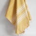 Turkish BATH Towel - Classic Peshtemal - Mustard (white striped)