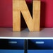 Vintage Sign Letter - the Letter "N" - Solid Wood