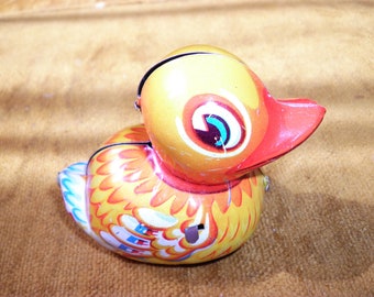 Lehmann Friction Vintage Tin Toy Duck, West Germany, 1950s