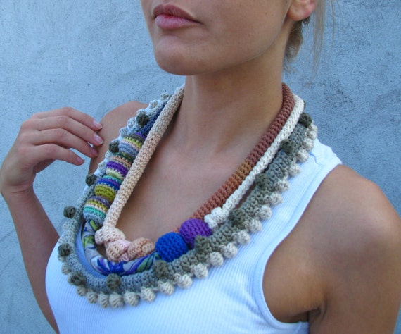 Jewelry / Eco-Friendly statement Necklace Handcrochet free