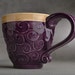 Curly Mug : Purple and Mocha Slip Trailed Mug by Symmetrical Pottery