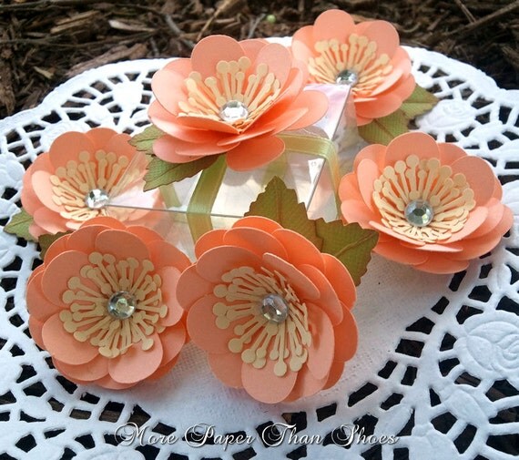 Paper Flowers -Wedding Favors - Embellishment -  Handmade - Made to Order - SET OF 50