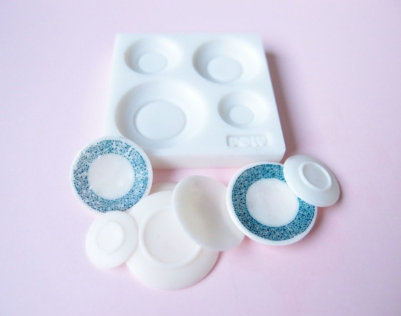 Silicone Flexible Round Plate Mold for Dollhouse Miniature