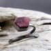 Raw Ruby Fine and Sterling Silver Oxidized Ring
