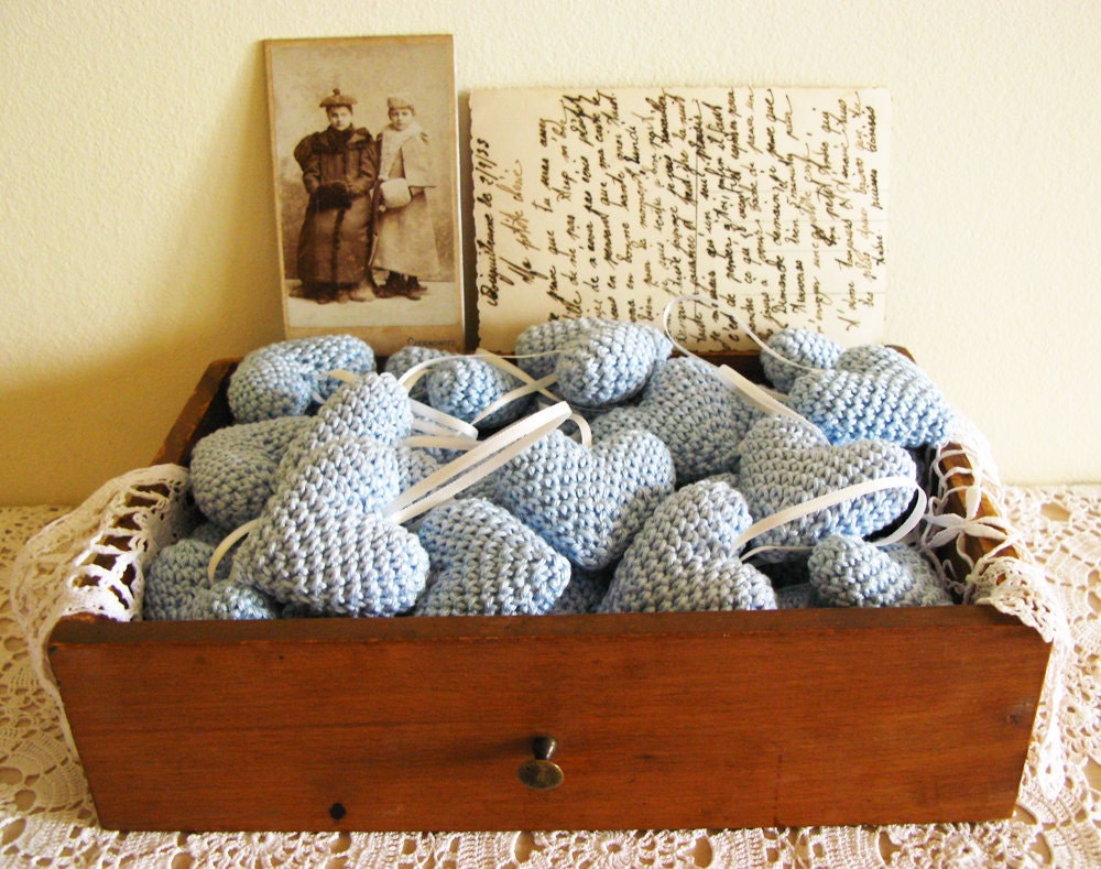 50 Wedding Table Favors Crochet Heart Decoration for Shower 50 Wedding Table Favors Crochet Heart Decoration for Shower