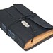 Black Vegan Faux Leather Journal with Tea Stained Pages