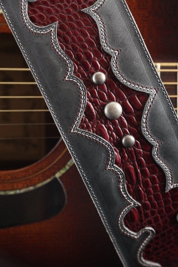 Leather Guitar Strap Custom Leather Strap by EthosCustomBrands