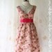 Miss Floral - Spring Summer Sundress Dust Powder Pink Nude Background Playful Floral Print Pink Belt S-M
