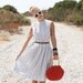 VTG 1950s 50s Black & White Polka Dot Dress w/ Full Skirt S/M