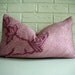 Decorative Pillow Cover Lumbar Throw - Vintage Repurposed Japanese Shibori Silk - Mauve Purple - Boho Modern 12 x 22
