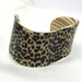 Vintage Leopard Print Cuff Bracelet, Wide Wobbly Bracelet, 1980's