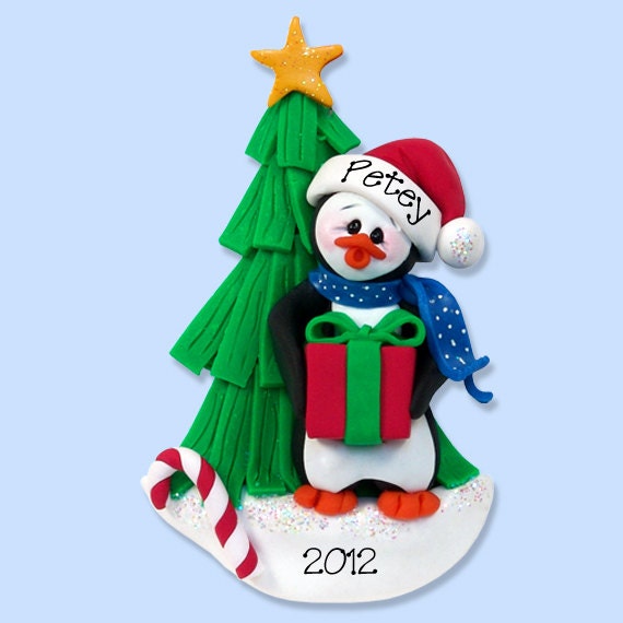 petey penguin handmade polymer clay personalized christmas petey penguin handmade polymer clay personalized christmas