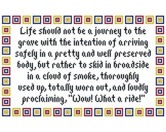 Wow, What a Ride Inspirational Cross Stitch Chart