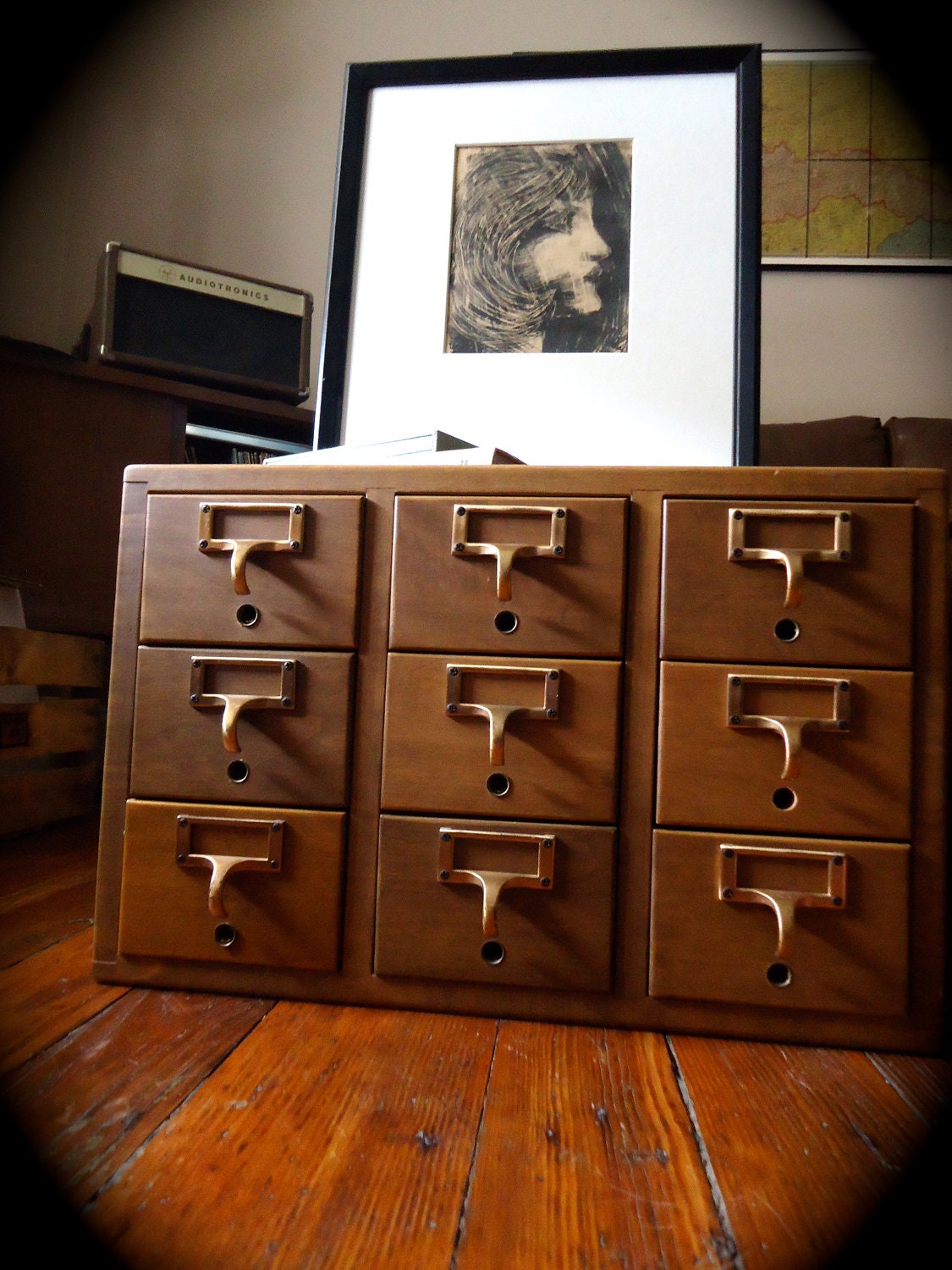 Vintage Library Card Catalog File