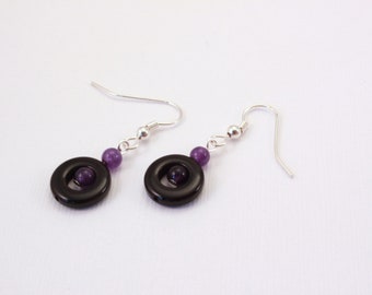 Tshala handmade dangle earrings-Black main image 0