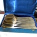 SALE .Dated 1900 Antique French LOUIS XV silver plate soup spoons set of 12 Flatware