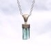 Tourmaline Green Natural Rough Raw Crystal Pendant in Recycled Silver Necklace