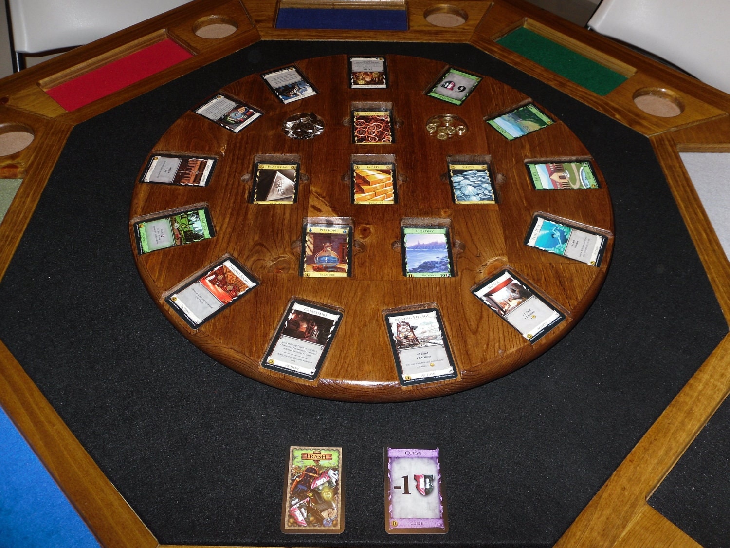 Wooden Dominion Card Game Rotating Board/Table