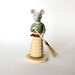 Miniature Sculpture, Mouse with Broom, Handmade Statuette, Small Gift Idea by Murmur Fremo