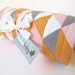 Organic Baby Blanket in a Modern Geometric Print - Orange, Pink, Grey and White - On Point in Peachy by Cloud 9