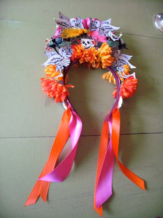 Dia De Los Muertos Headband Day of the Dead Headpiece Flower