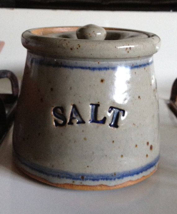 Stoneware Salt Cellar with Lid