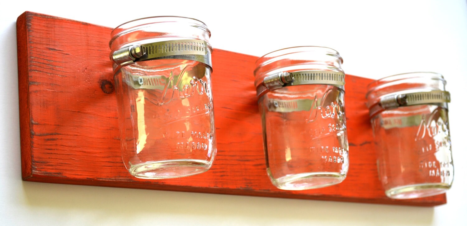 Mason Jar Wall Organizer Mason Jar Board Wall Organizer