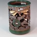 Luminaire Vase With Dragonflies, Flowers, And Swirl Desgin