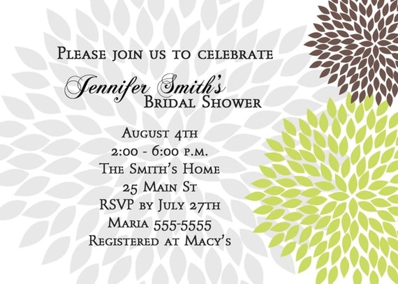 Bridal Shower Invitation with Flowers Il_570xn