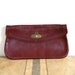 Vintage Clutch. 70s Aigner Oxblood Colored Leather Clutch.