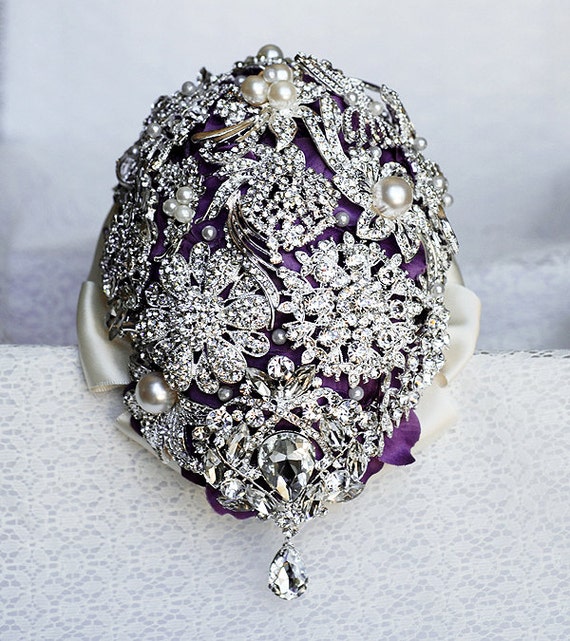 Vintage Cascading Teardrop Bridal Brooch Bouquet Tear Drop