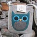 Owl cross body totebag, recycled wool