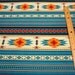 Southwest Tucson Turquoise Indian Blanket Stripe Fabric by Elizabeth's Studio BTY