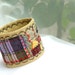 SILK CUFF, Eco - Friendly Jewellery, Embroidered Bracelet, Purple Red, Women Accessory, Gift Idea
