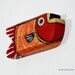 Red and Gold Painted Wood Fish Folk Art