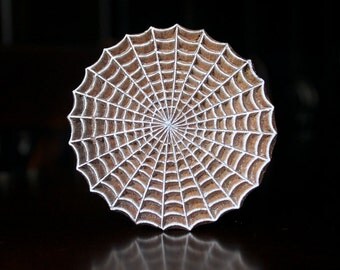 Hand Carved Indian Wood Textile Stamp Block- Spiderweb