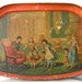Victorian CHILDS TRAY Wonderful Colorful Lithograph of Children at Play 19th Century