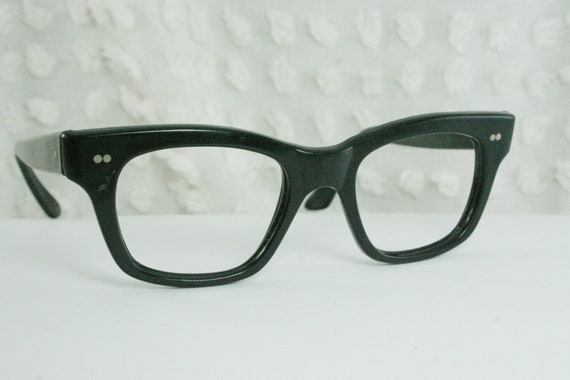 Vintage 60s Glasses 1960s Mens Eyeglasses Black By Diaeyewear 1961