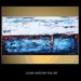48" original turquise,blue,gold red,creme abstract landscape painting from listed artist Jolina Anthony fast shipping