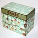 Recipe Box Birdhouses and Clouds Custom Handmade Personalized Wood 4x6 Recipe Box Address Trinket Box