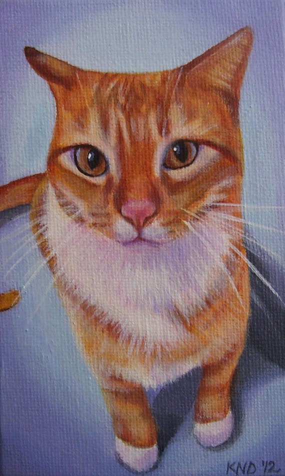Cat Miniature Painting with Easel