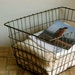 Large Vintage Metal Wire Basket, Industrial Storage Basket