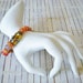 Taupe & Tangerine Beaded Bracelet Upcycled OOAK with Vintage Button Closure