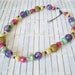 Jewel Tone Beads Necklace Amethyst Crystal Ceramic Glass