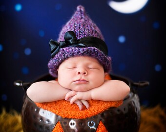 Witch Hat Knitting Pattern - 6 Sizes - PDF Sale - Instant Digital Download