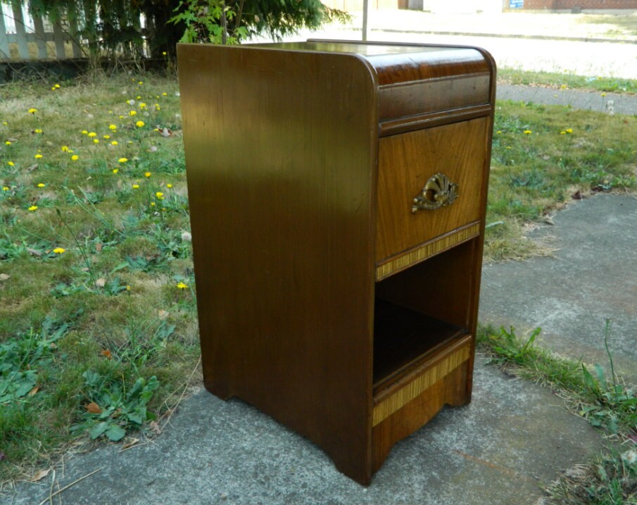 Antique Waterfall Nightstand 1940's