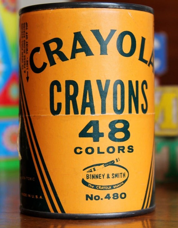 Vintage Unopened Crayola Crayons 48 Color Canister No. 480