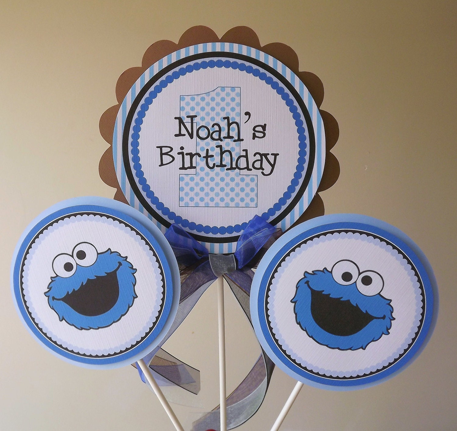 Cookie Monster Inspired Collection: 3 Piece Centerpiece