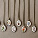 Bridesmaid gift - ceramic necklaces - vintage inspired - handmade ceramic jewelry - flower, colors - wedding favors