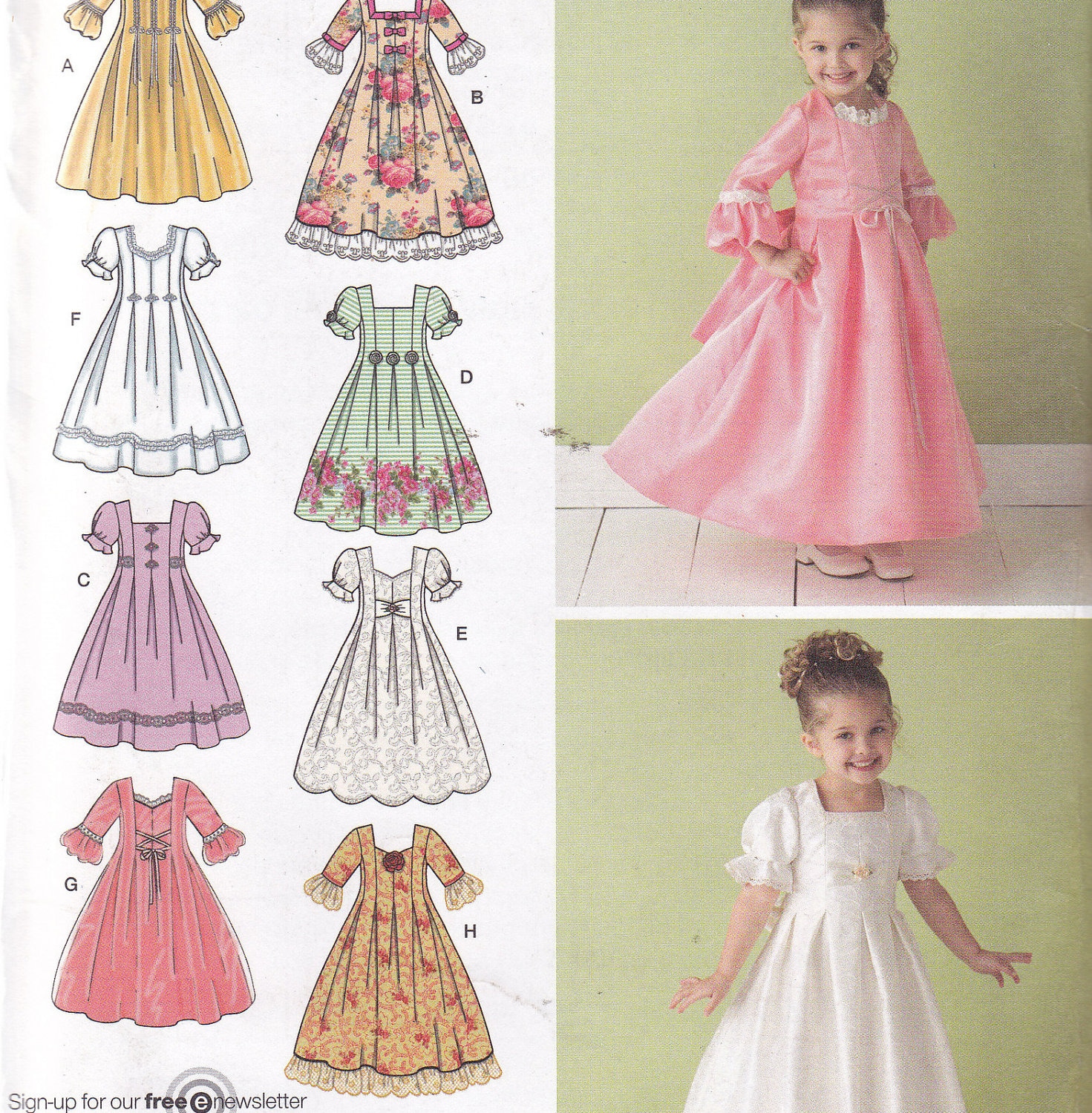 Fancy little  girls  princess style dress  pattern  Simplicity